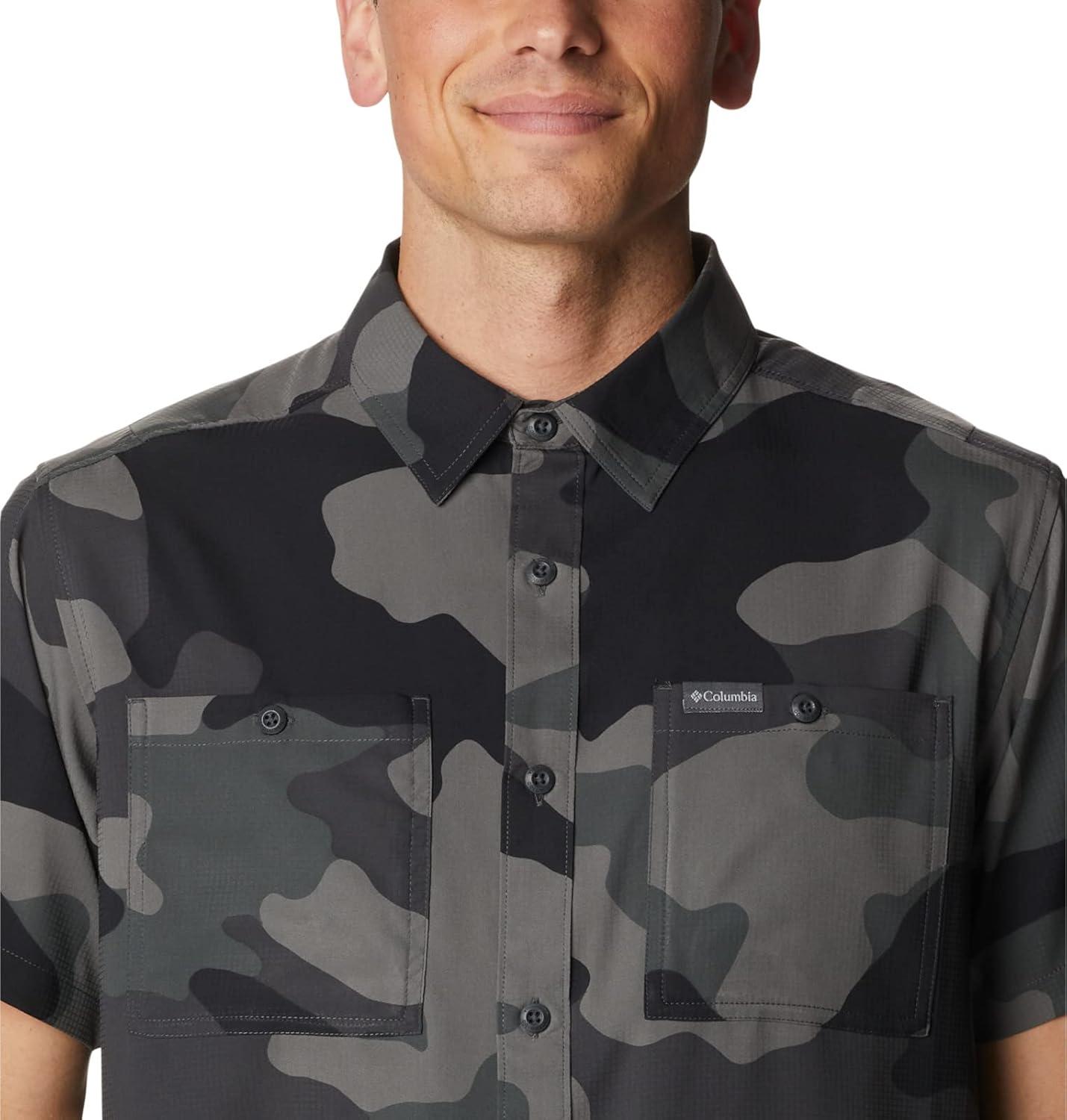 imageColumbia Mens Utilizer Printed Woven Short SleeveBlack Mod Camo