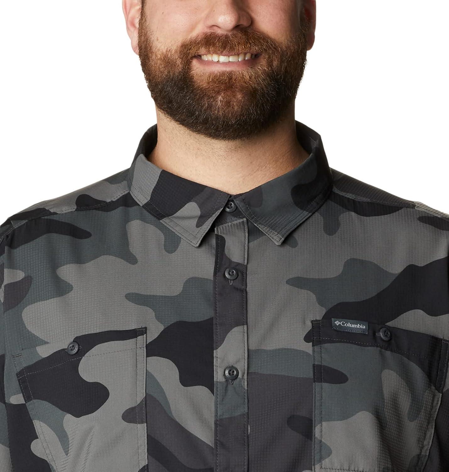 imageColumbia Mens Utilizer Printed Woven Short SleeveBlack Mod Camo