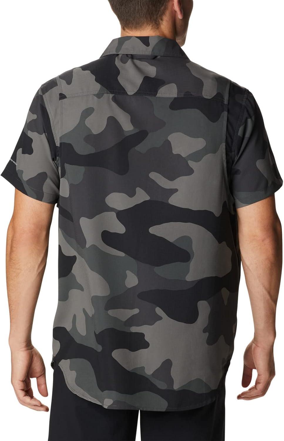 imageColumbia Mens Utilizer Printed Woven Short SleeveBlack Mod Camo