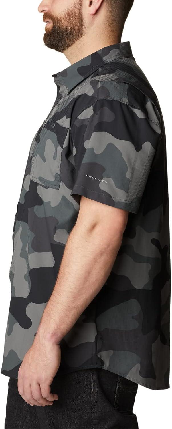 imageColumbia Mens Utilizer Printed Woven Short SleeveBlack Mod Camo