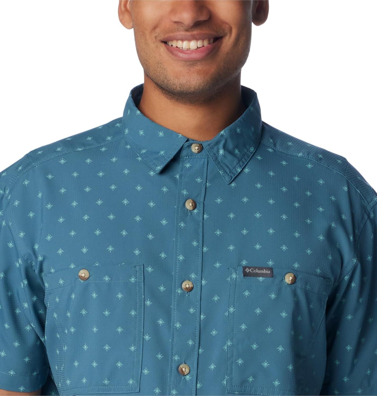 imageColumbia Mens Utilizer Printed Woven Short SleeveCloudburst Dawn Dot