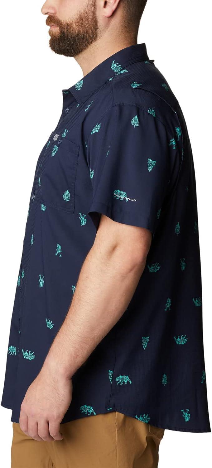 imageColumbia Mens Utilizer Printed Woven Short SleeveCollegiate Navy Camp Social