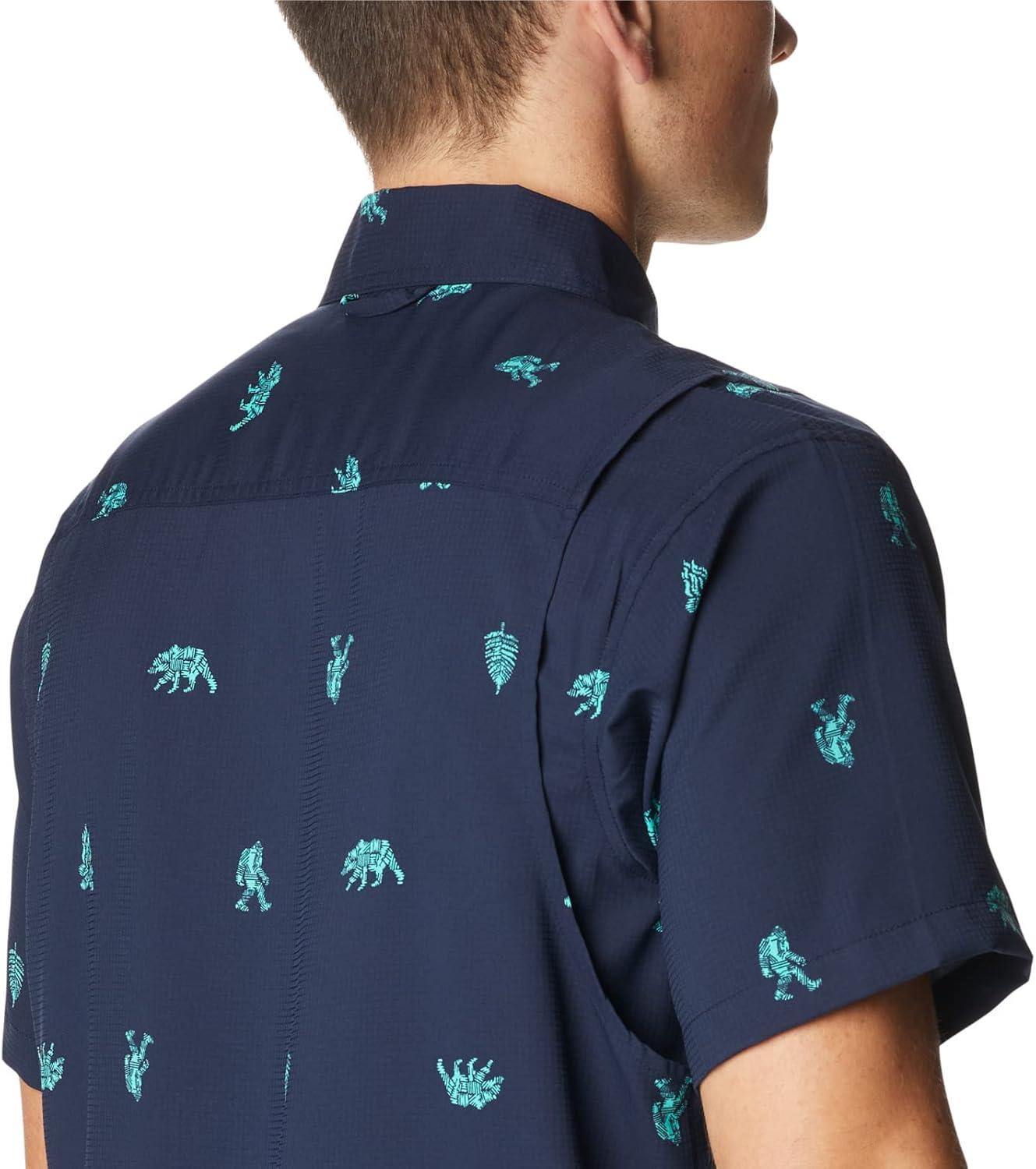 imageColumbia Mens Utilizer Printed Woven Short SleeveCollegiate Navy Camp Social
