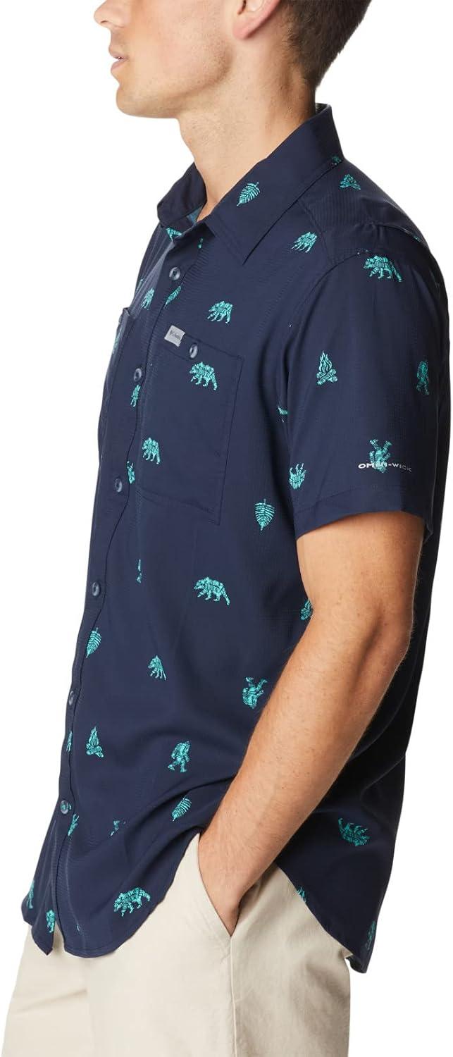 imageColumbia Mens Utilizer Printed Woven Short SleeveCollegiate Navy Camp Social