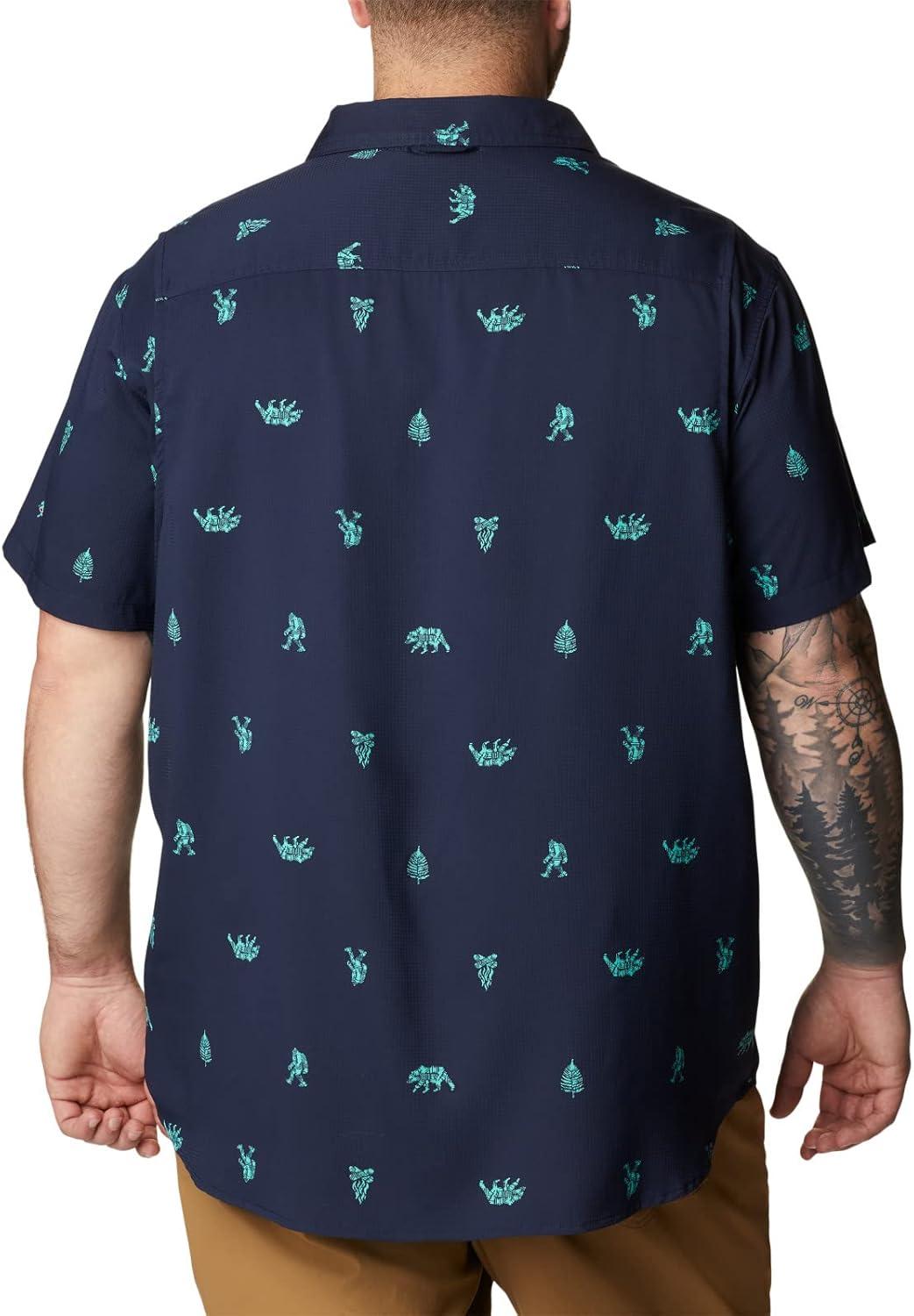 imageColumbia Mens Utilizer Printed Woven Short SleeveCollegiate Navy Camp Social