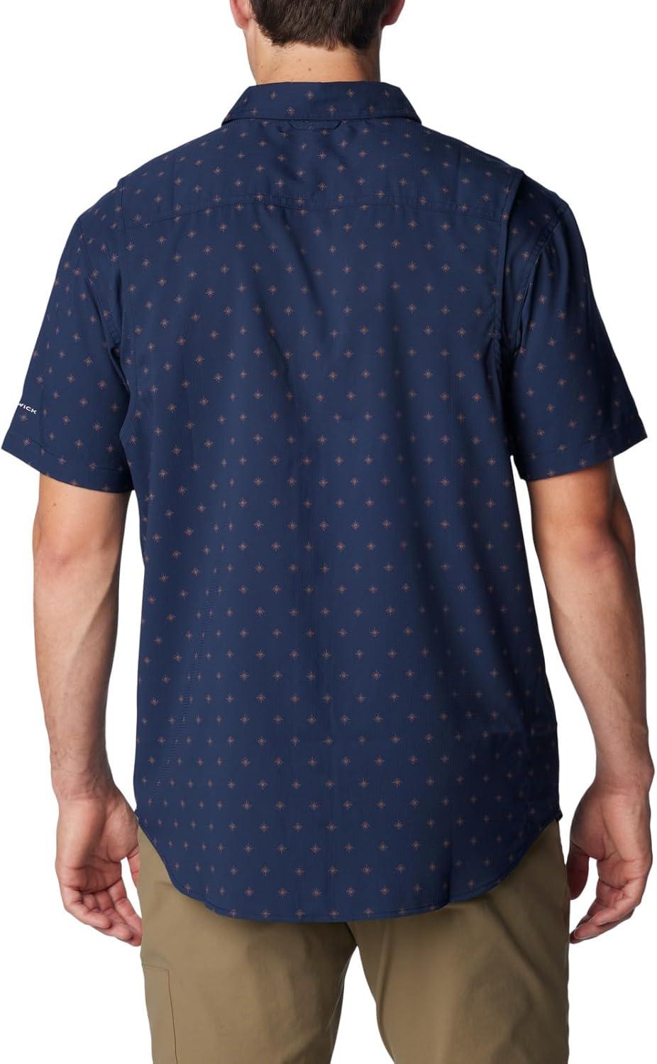 imageColumbia Mens Utilizer Printed Woven Short SleeveCollegiate Navy Dawn Dot Multicolor