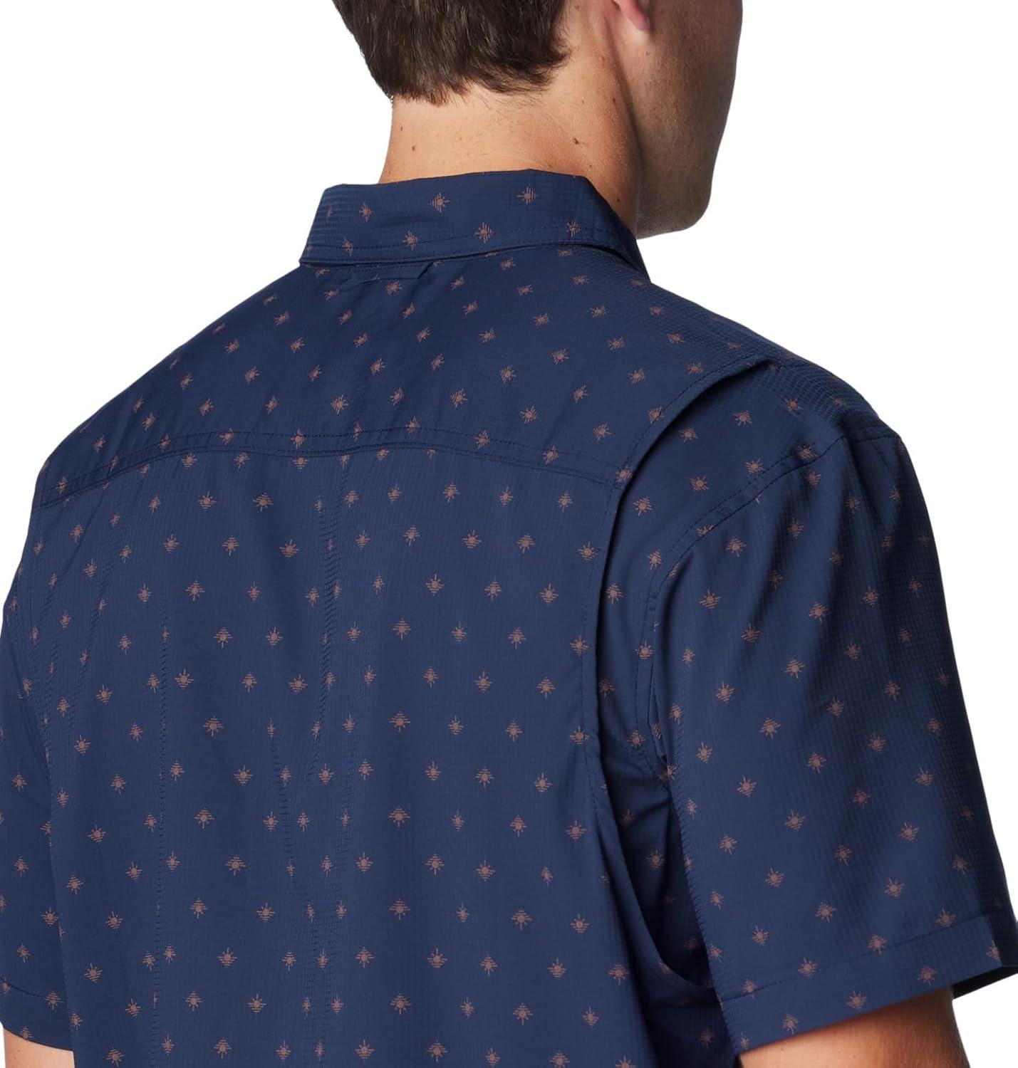 imageColumbia Mens Utilizer Printed Woven Short SleeveCollegiate Navy Dawn Dot Multicolor