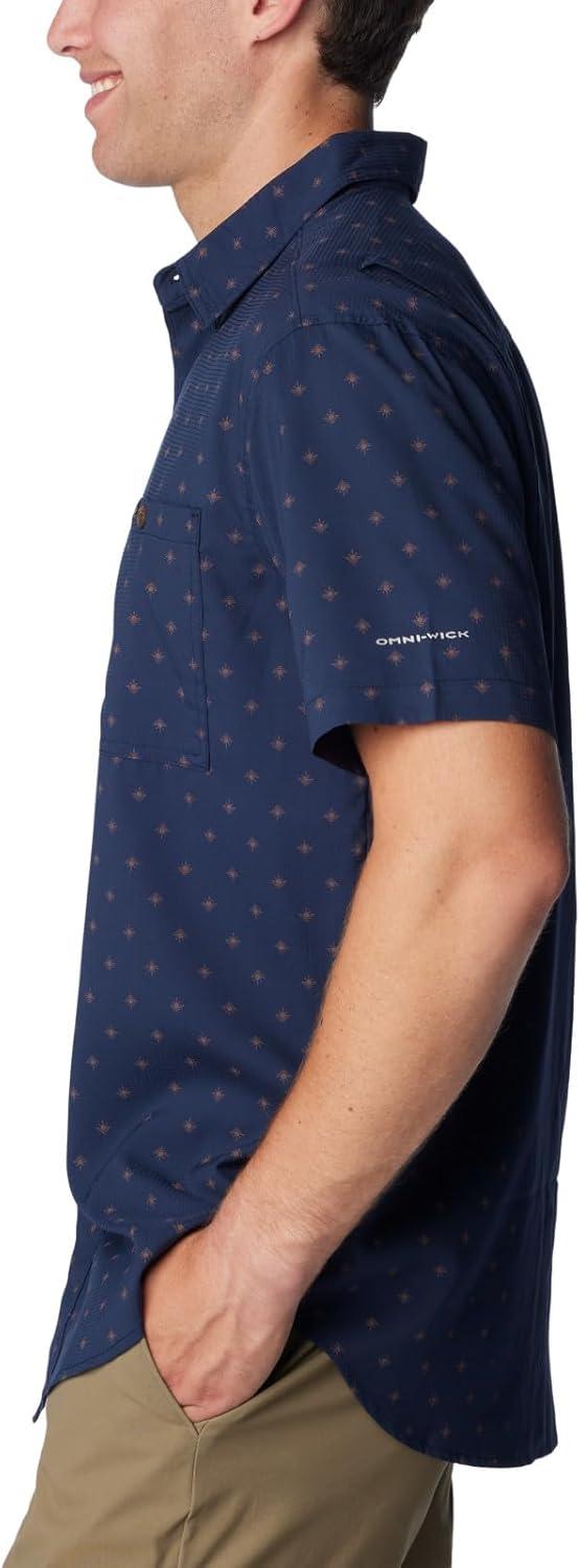 imageColumbia Mens Utilizer Printed Woven Short SleeveCollegiate Navy Dawn Dot Multicolor