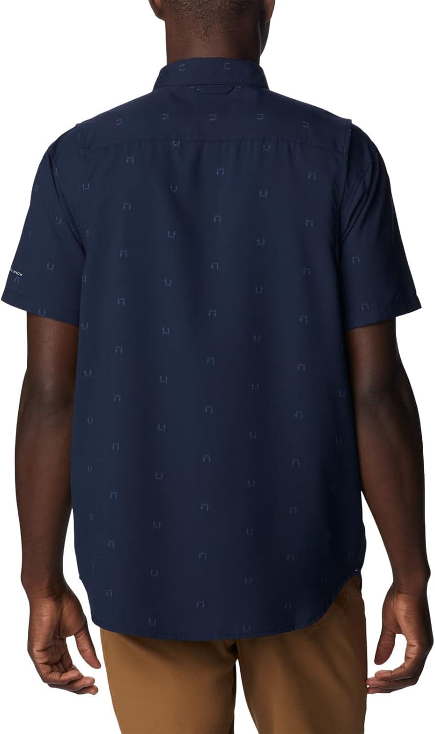 imageColumbia Mens Utilizer Printed Woven Short SleeveCollegiate Navy Hammocked