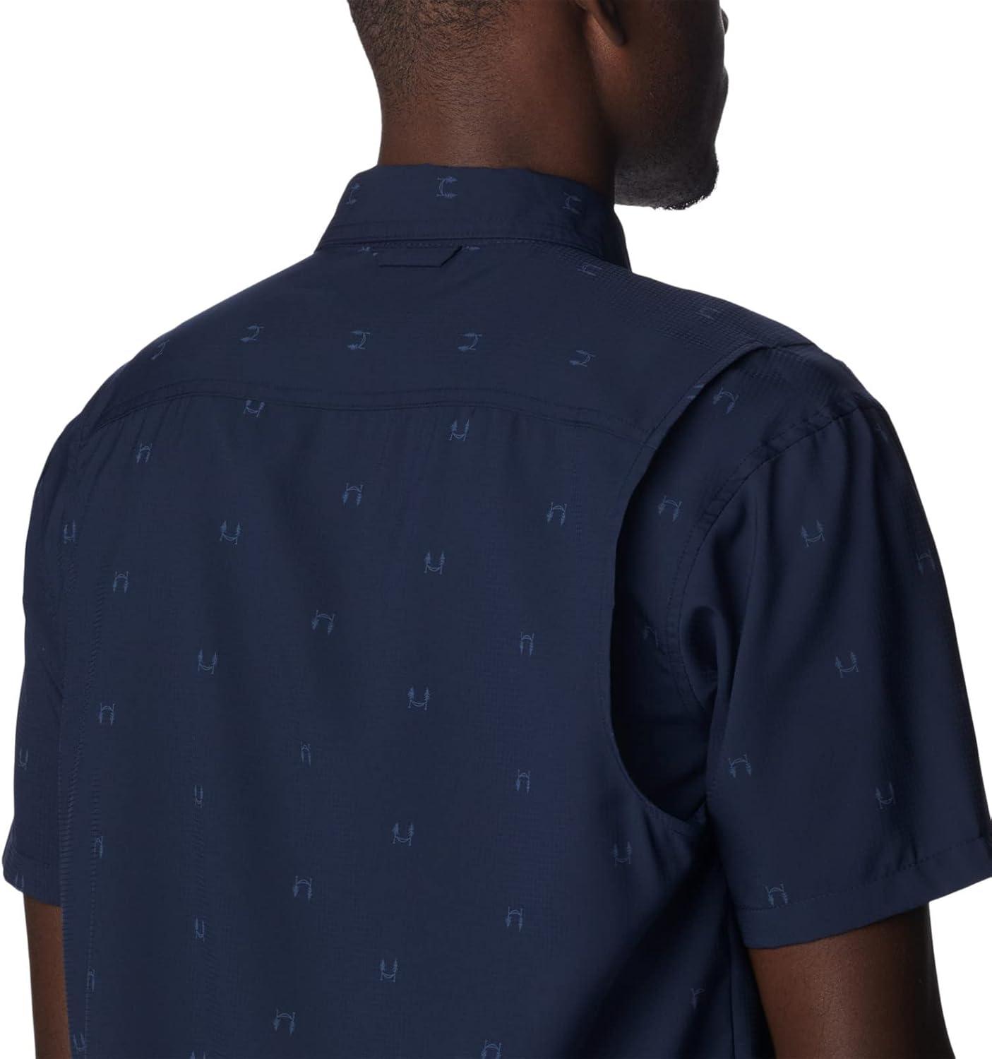 imageColumbia Mens Utilizer Printed Woven Short SleeveCollegiate Navy Hammocked