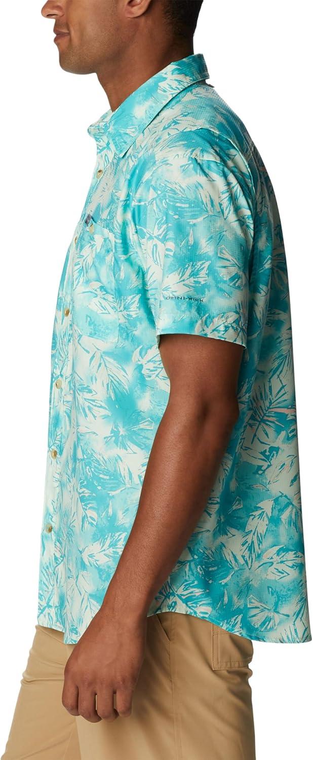 imageColumbia Mens Utilizer Printed Woven Short SleeveIce Green Sketchy Paradise
