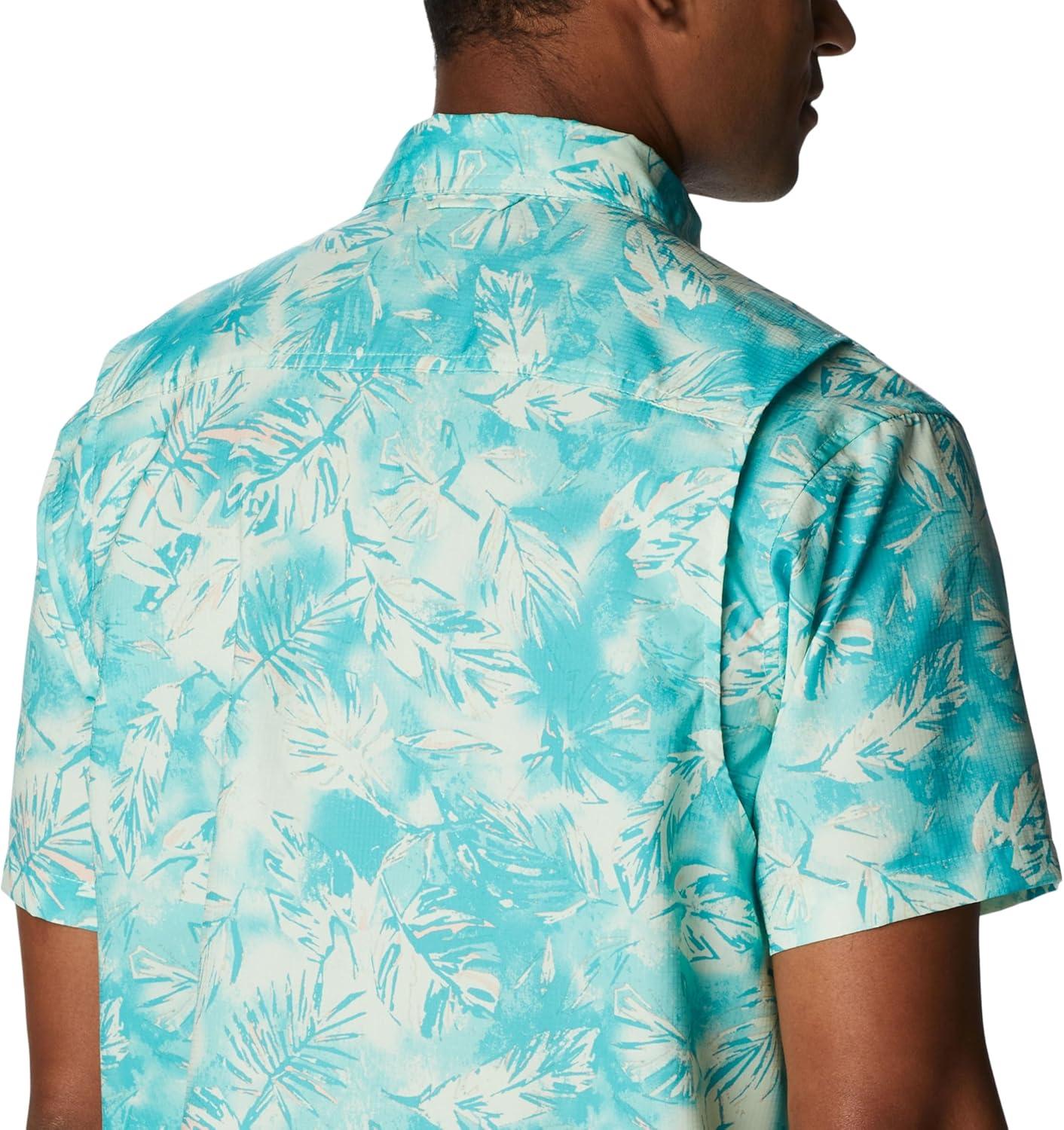 imageColumbia Mens Utilizer Printed Woven Short SleeveIce Green Sketchy Paradise