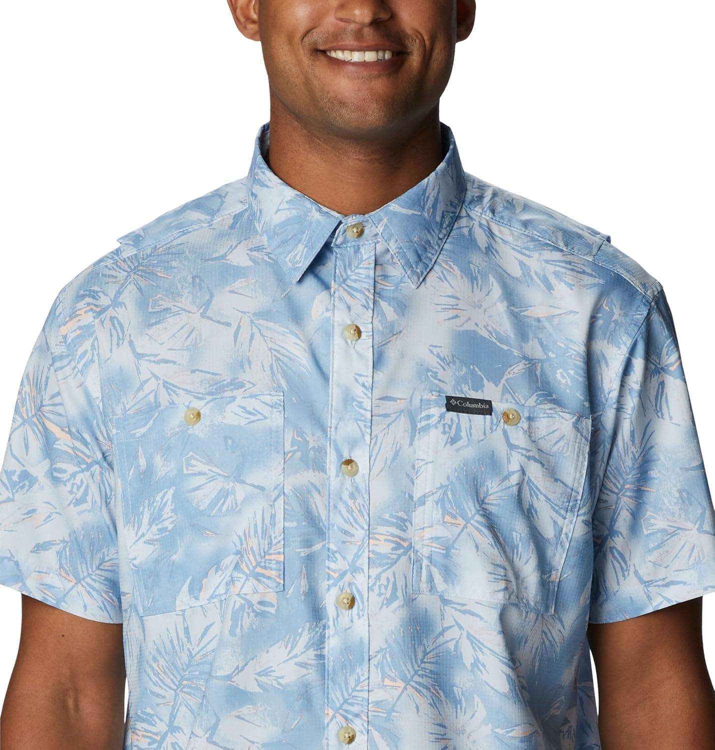 imageColumbia Mens Utilizer Printed Woven Short SleeveJet Stream Sketchy Paradise