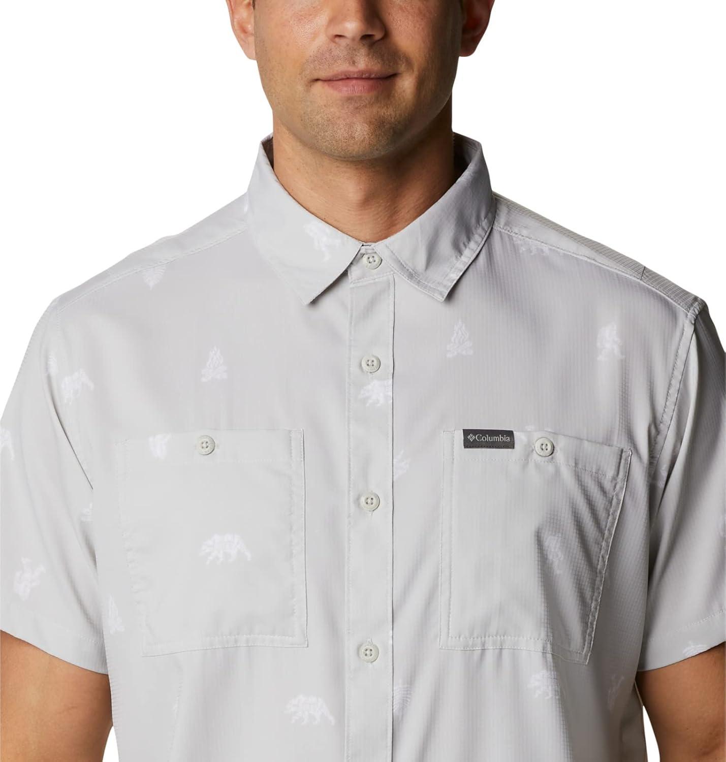 imageColumbia Mens Utilizer Printed Woven Short SleeveNimbus Grey Camp Social