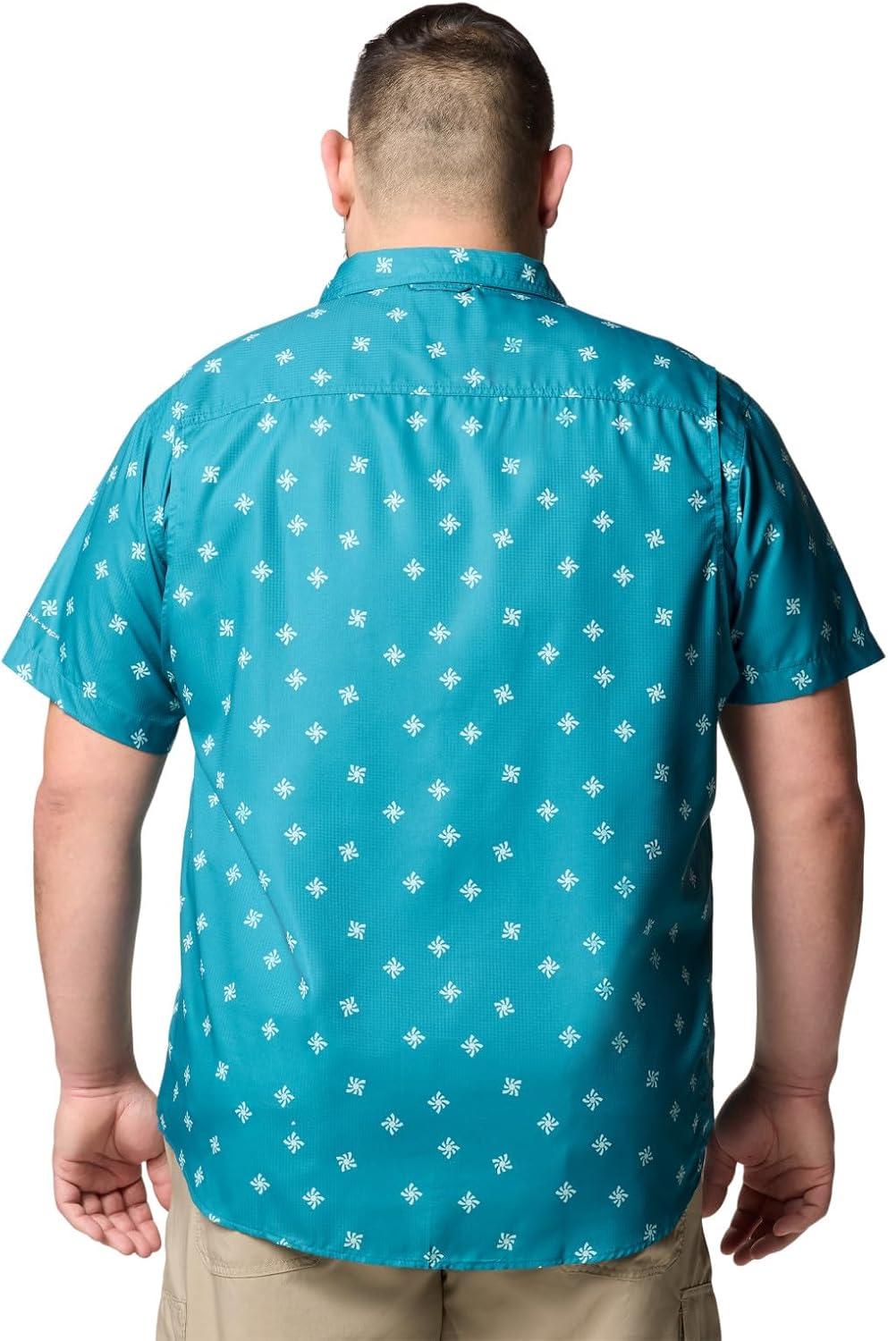 imageColumbia Mens Utilizer Printed Woven Short SleeveRiver Blue Sundot Tonal
