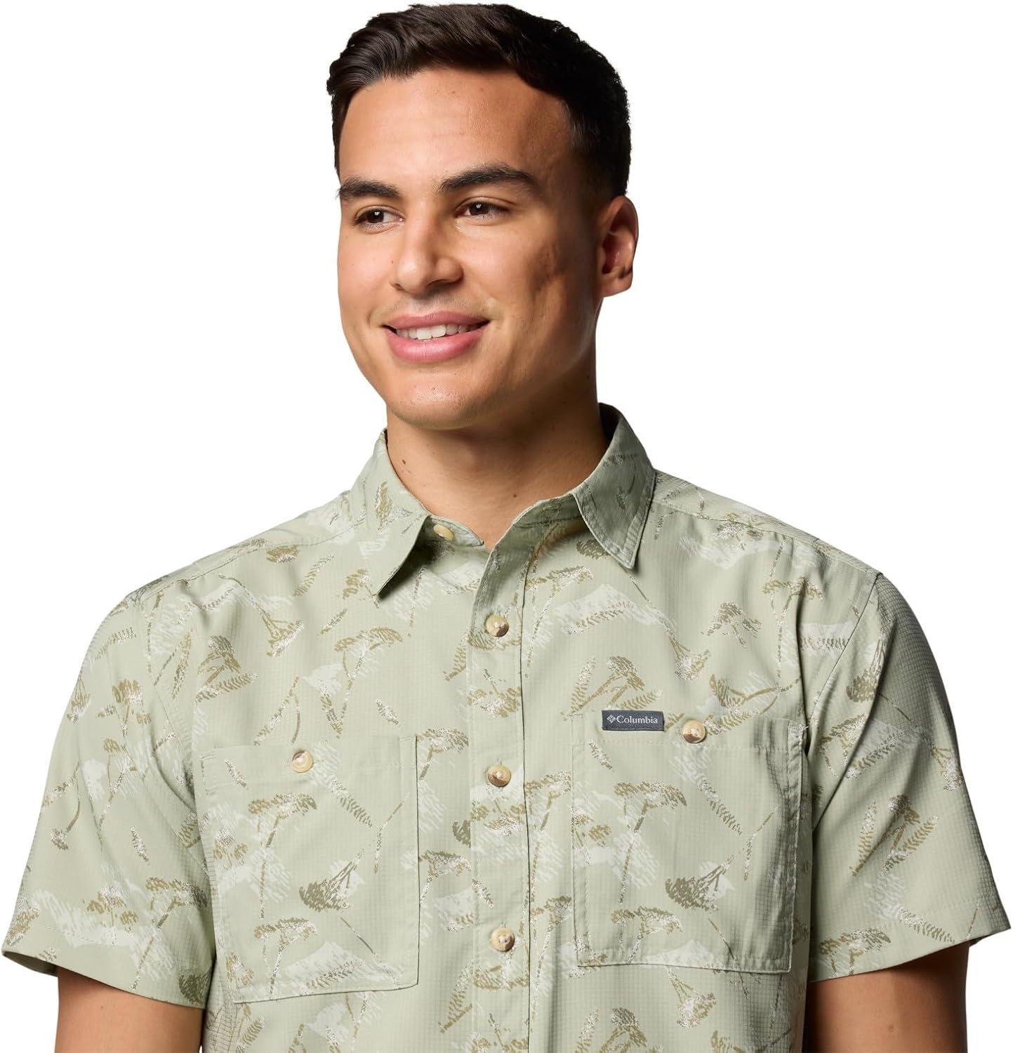 imageColumbia Mens Utilizer Printed Woven Short SleeveSafari Yarrow Mirage