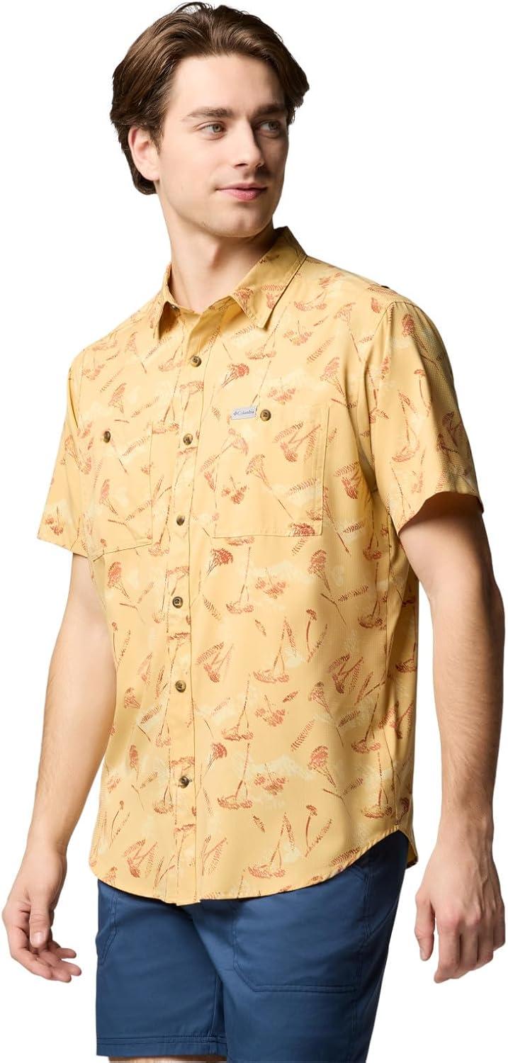 imageColumbia Mens Utilizer Printed Woven Short SleeveSand Dune Yarrow Mirage