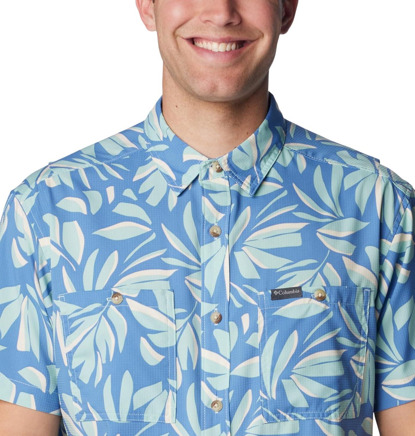 imageColumbia Mens Utilizer Printed Woven Short SleeveSpray Areca