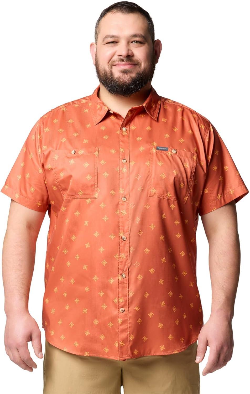 imageColumbia Mens Utilizer Printed Woven Short SleeveTuscan Sundot Tonal