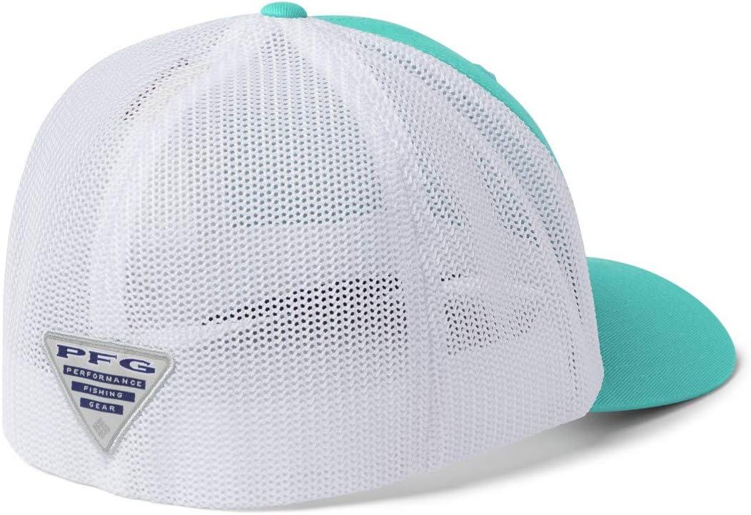 imageColumbia Unisex Adult PFG Logo Mesh Ball CapBright Aqua White Coll Navy Bonefish