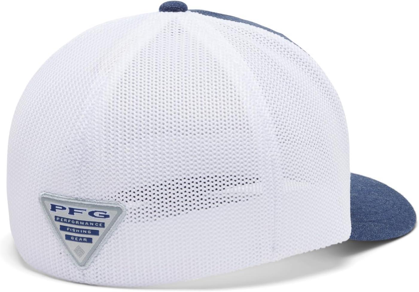imageColumbia Unisex Adult PFG Logo Mesh Ball CapCarbon HeatherUS Fish Flag