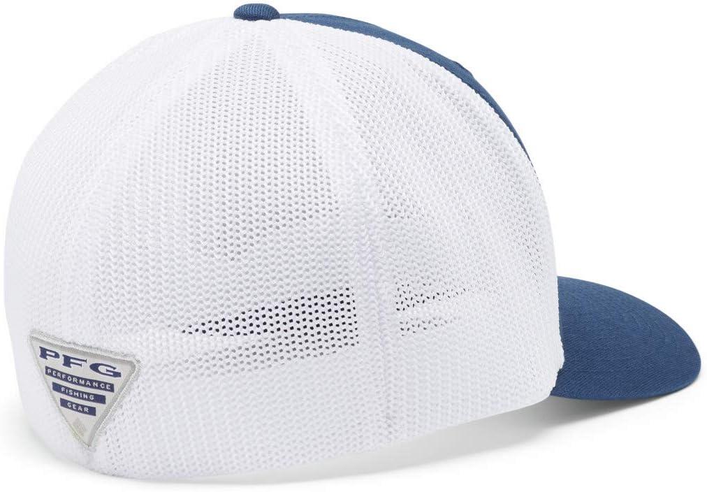 imageColumbia Unisex Adult PFG Logo Mesh Ball CapCarbonWhiteUs Fish Flag
