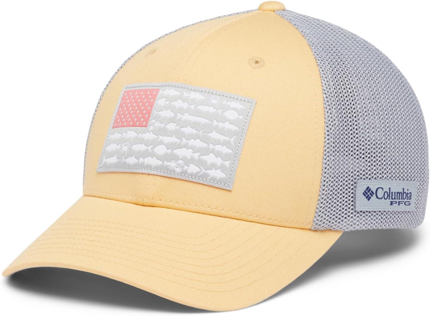 imageColumbia Unisex Adult PFG Logo Mesh Ball CapCocoa ButterCool GreyMid Atlantic