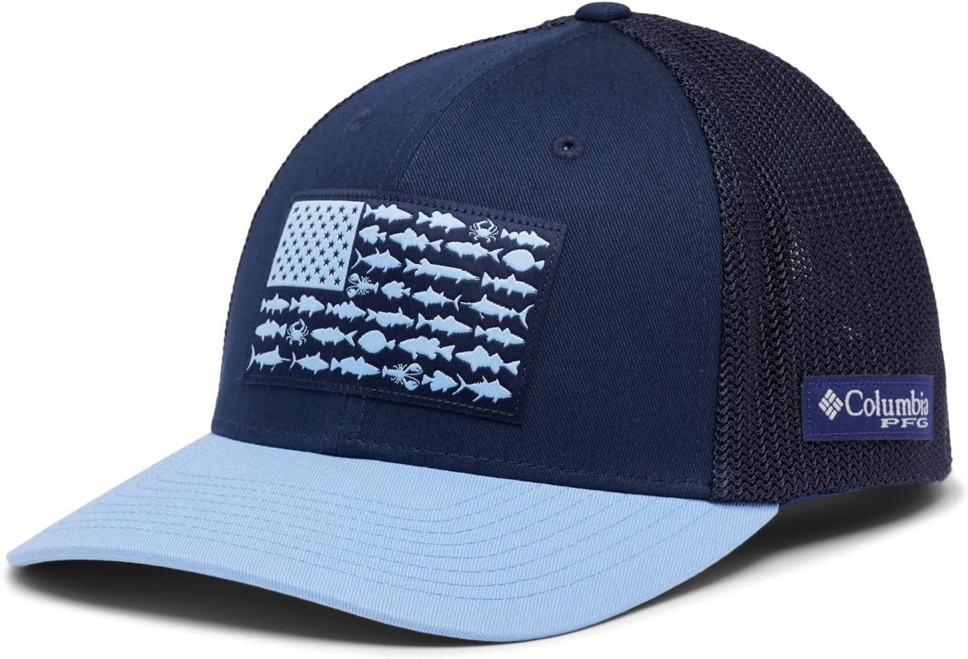 imageColumbia Unisex Adult PFG Logo Mesh Ball CapColl NavyAgate BlueMid Atlantic Flag