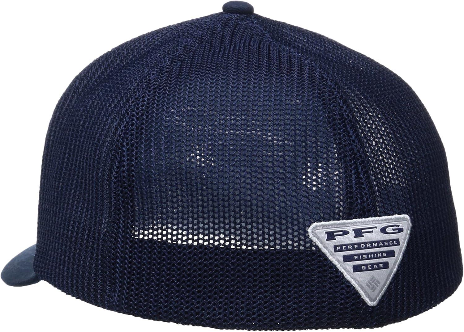 imageColumbia Unisex Adult PFG Logo Mesh Ball CapCollegiate Navy Fish Flag