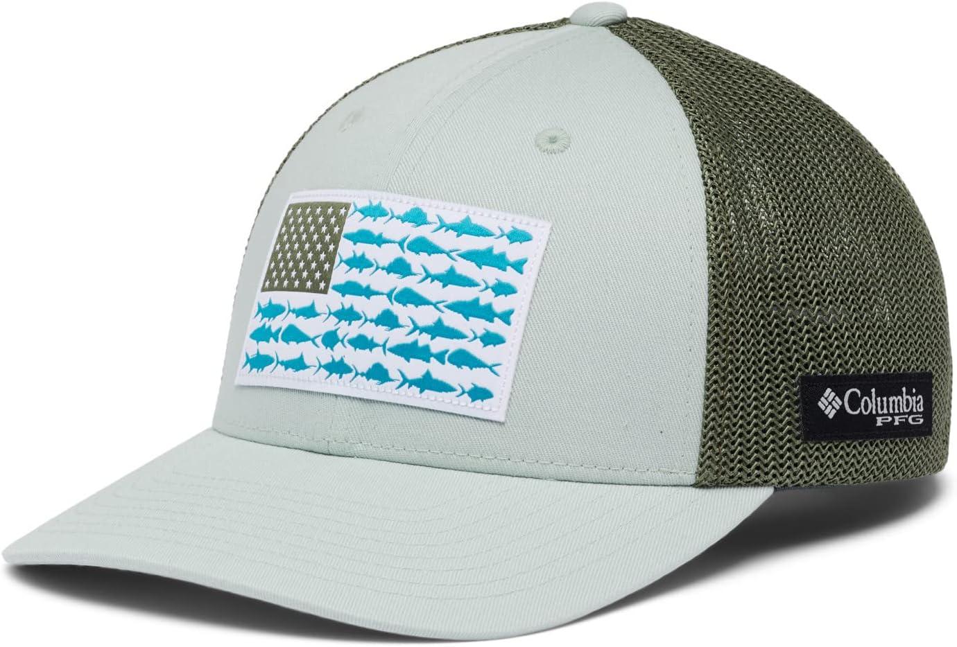imageColumbia Unisex Adult PFG Logo Mesh Ball CapCool GreenMosstoneUs Fish Flag