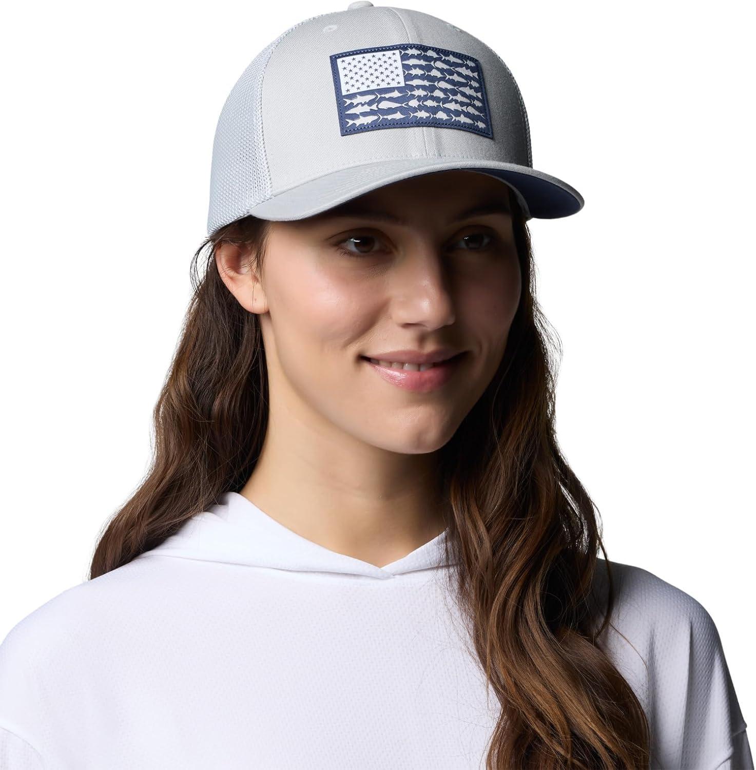 imageColumbia Unisex Adult PFG Logo Mesh Ball CapCool GreyNocturnalUs Fish Flag