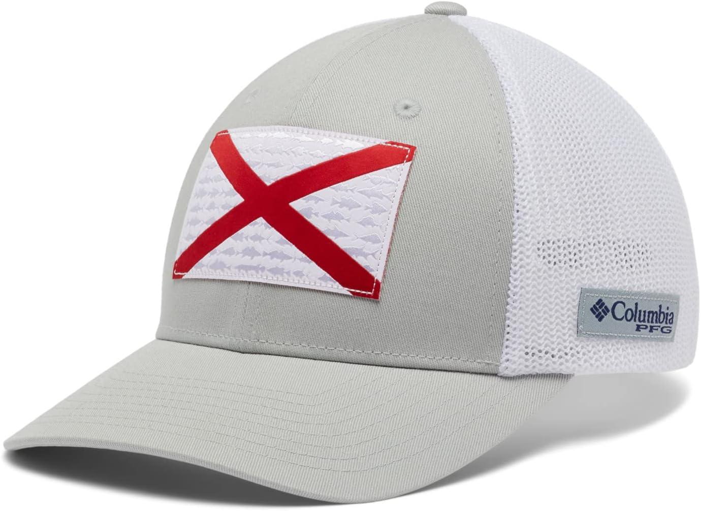 imageColumbia Unisex Adult PFG Logo Mesh Ball CapCool GreyWhiteAl Fish Flag