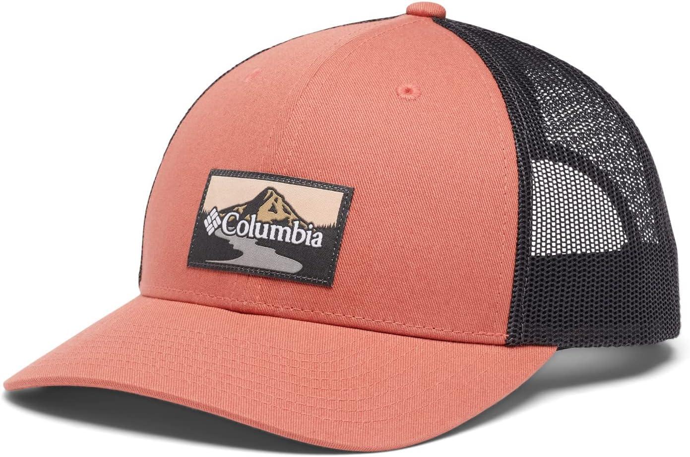 imageColumbia Unisex Adult PFG Logo Mesh Ball CapDark CoralShark Peak2river