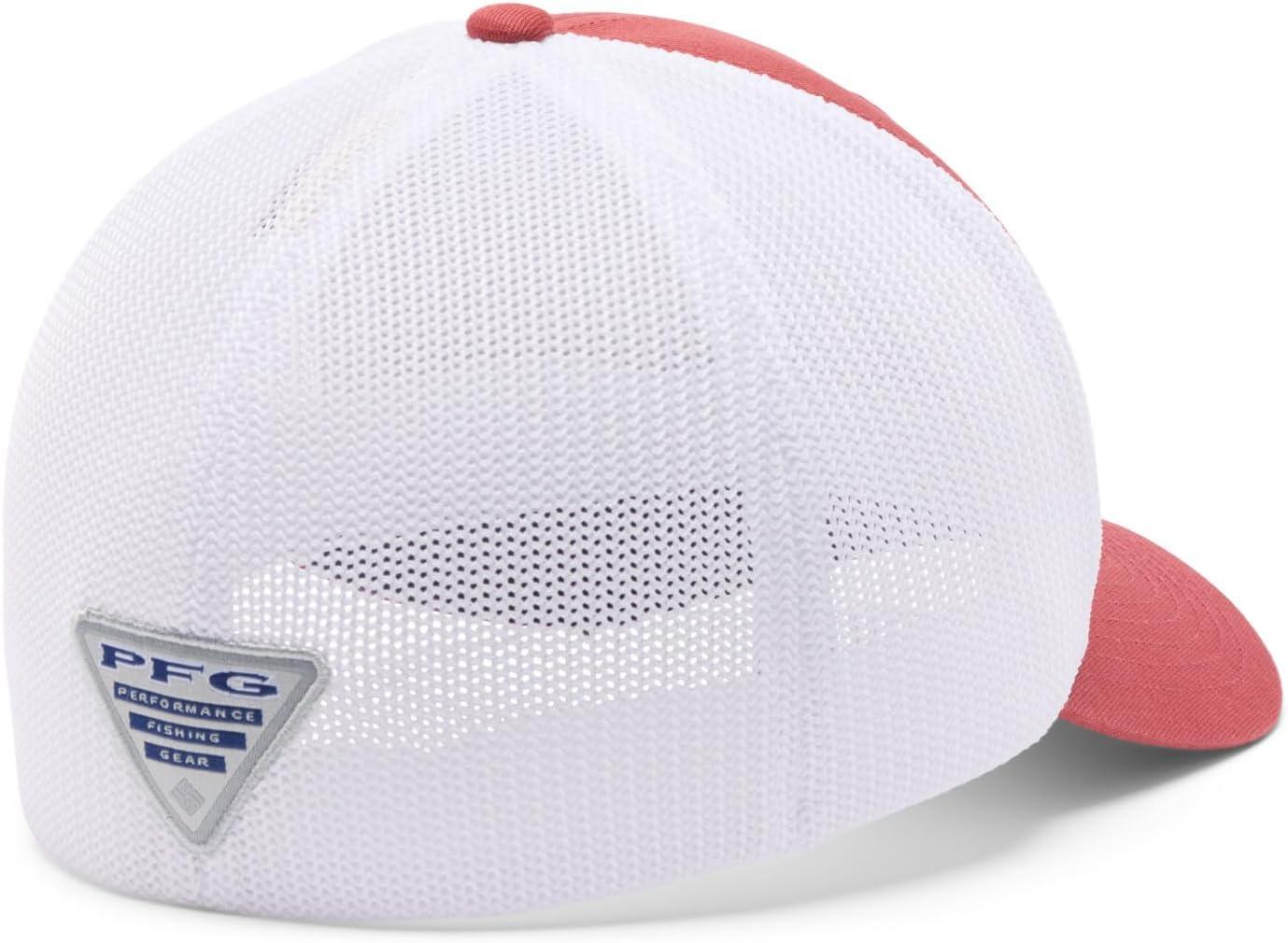 imageColumbia Unisex Adult PFG Logo Mesh Ball CapDusty CrimsonWhiteNocturnal
