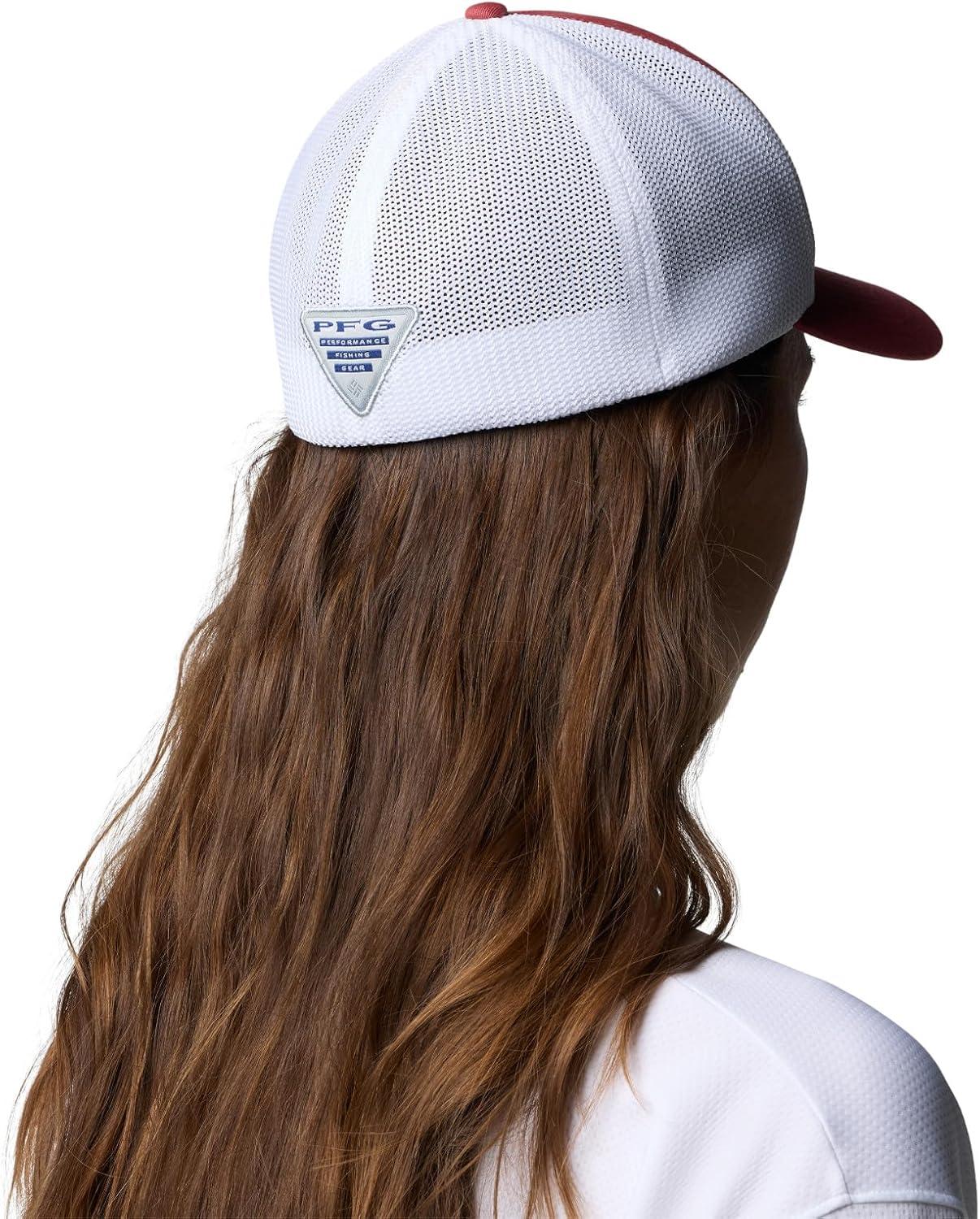 imageColumbia Unisex Adult PFG Logo Mesh Ball CapDusty CrimsonWhiteNocturnal