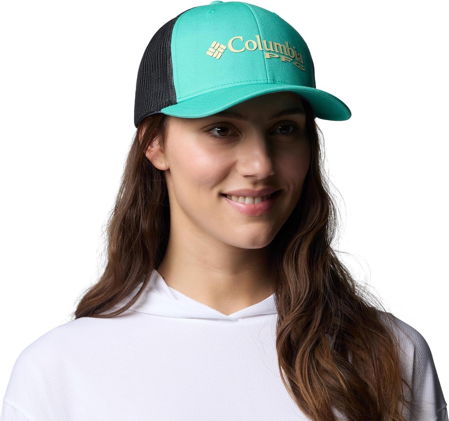 imageColumbia Unisex Adult PFG Logo Mesh Ball CapGlaze GreenSharkDorado