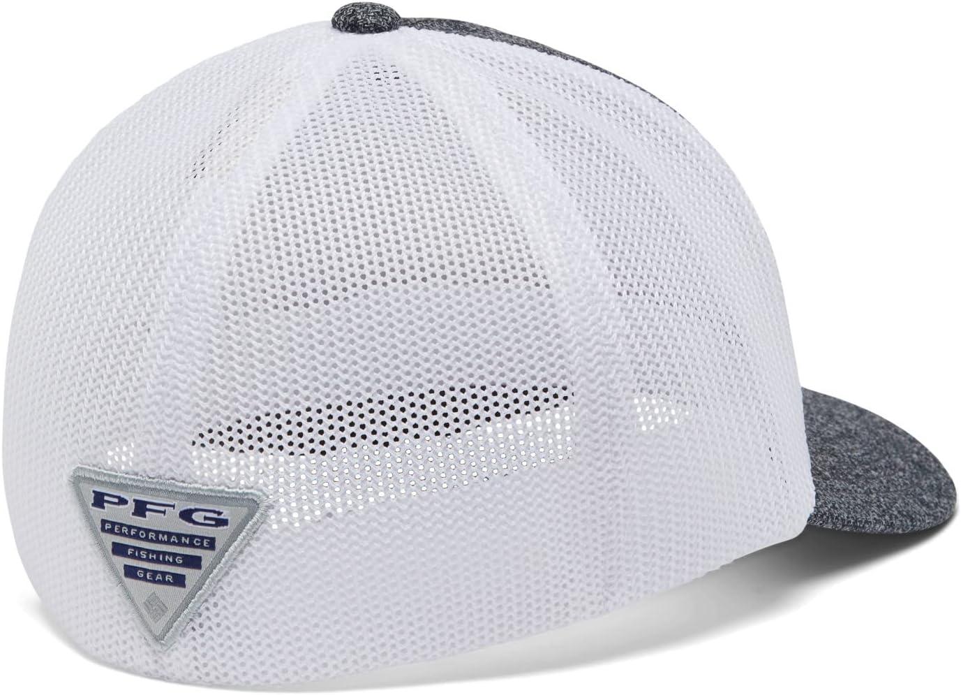 imageColumbia Unisex Adult PFG Logo Mesh Ball CapGrill Heather White Us Fish Flag