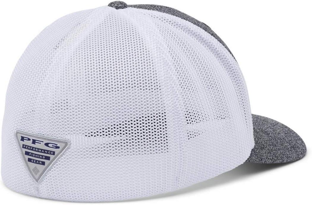 imageColumbia Unisex Adult PFG Logo Mesh Ball CapGrill Heather White Us Fish Flag