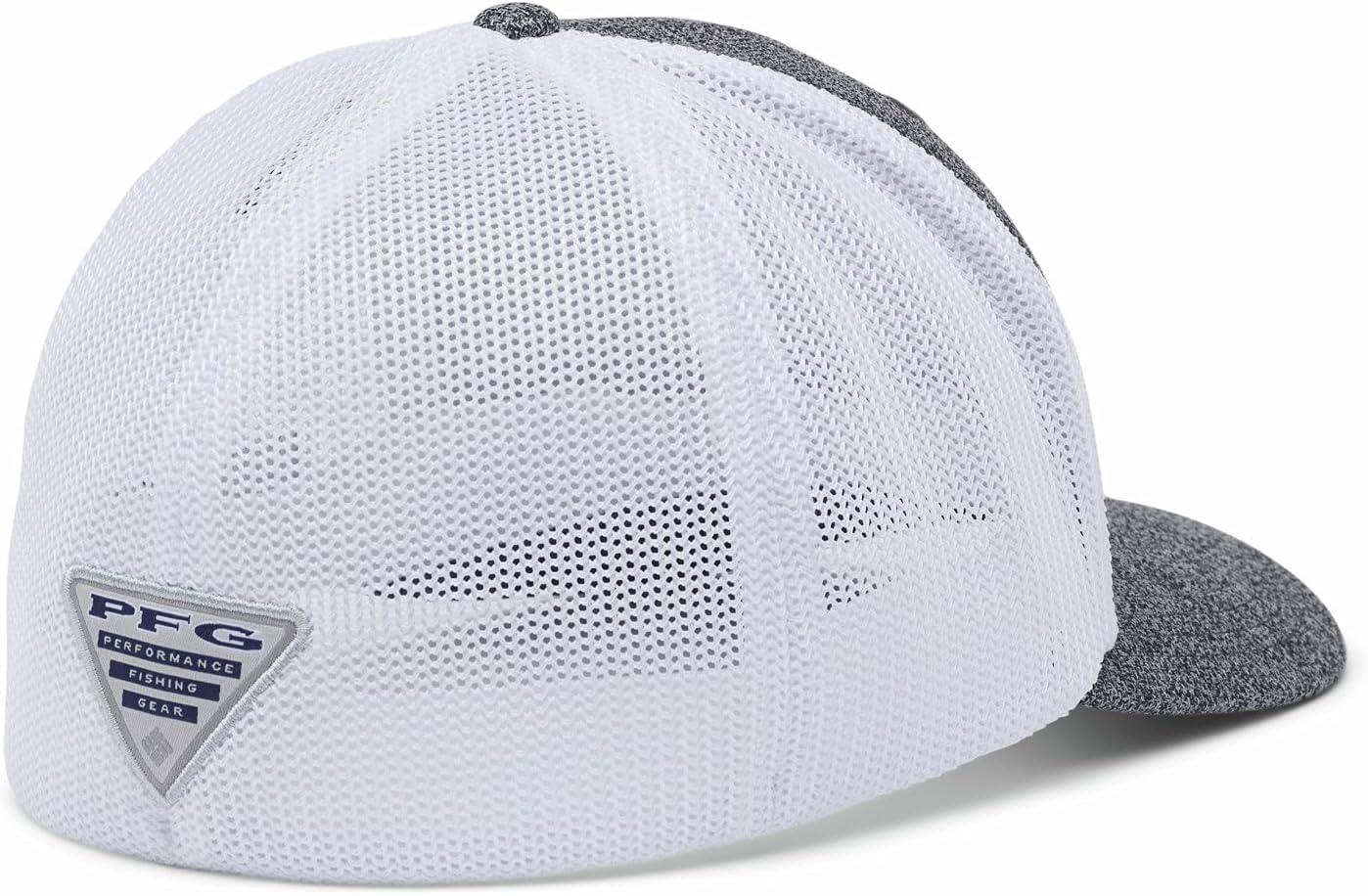 imageColumbia Unisex Adult PFG Logo Mesh Ball CapGrill HeatherWhiteUS Fish Flag