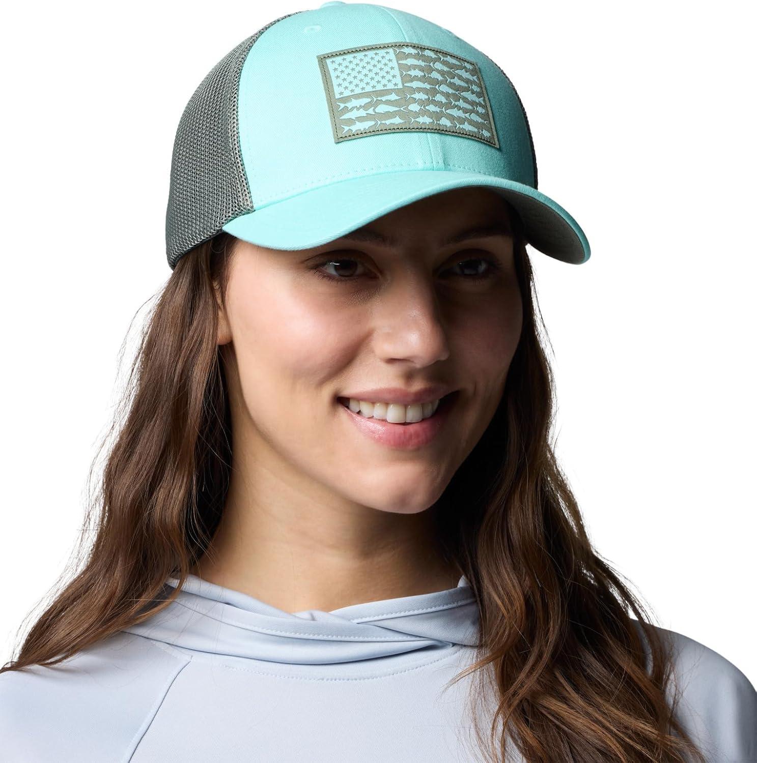 imageColumbia Unisex Adult PFG Logo Mesh Ball CapGulf StreamCypressUs Fish Flag