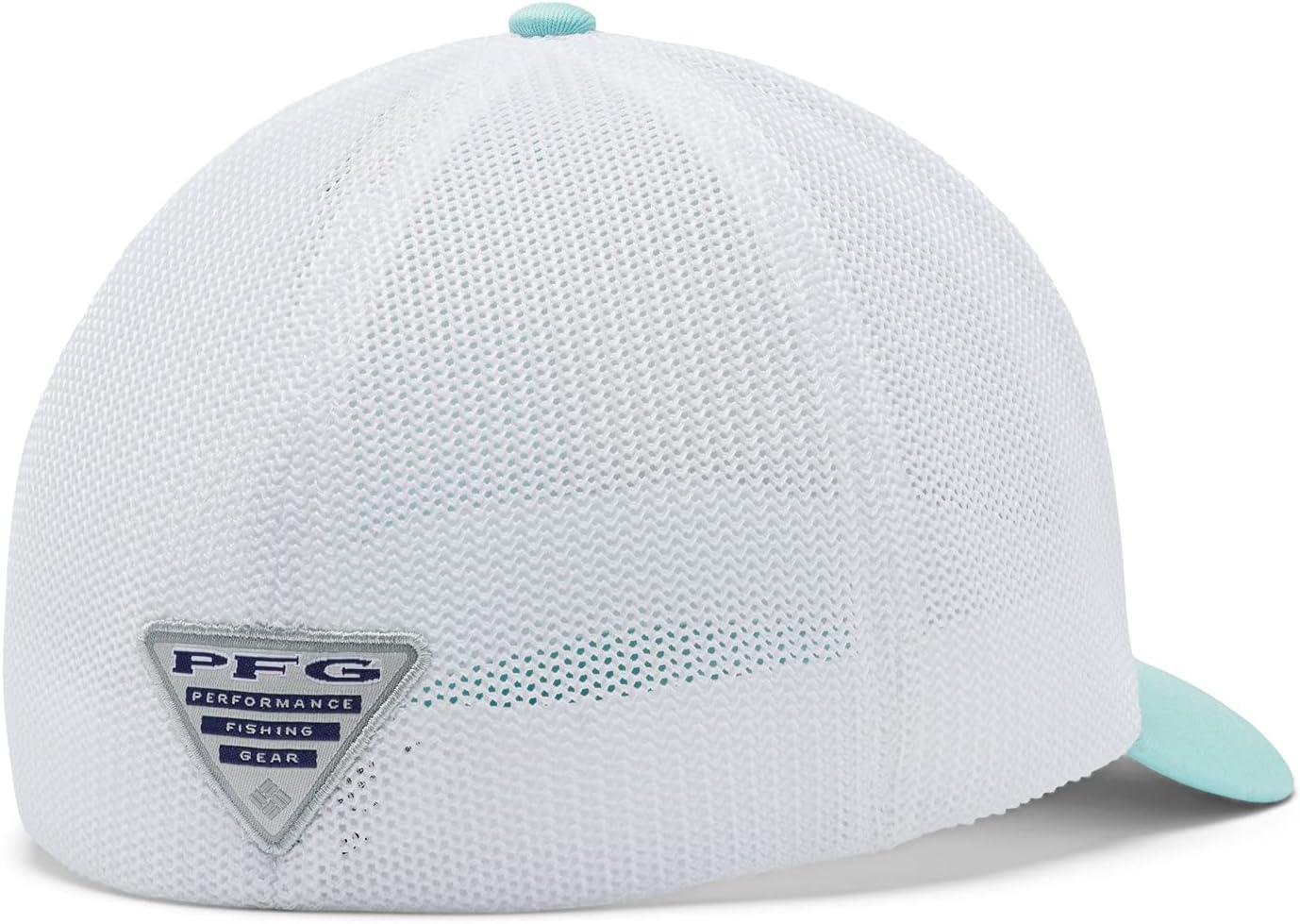 imageColumbia Unisex Adult PFG Logo Mesh Ball CapGulf StreamWhiteFl Fish Flag