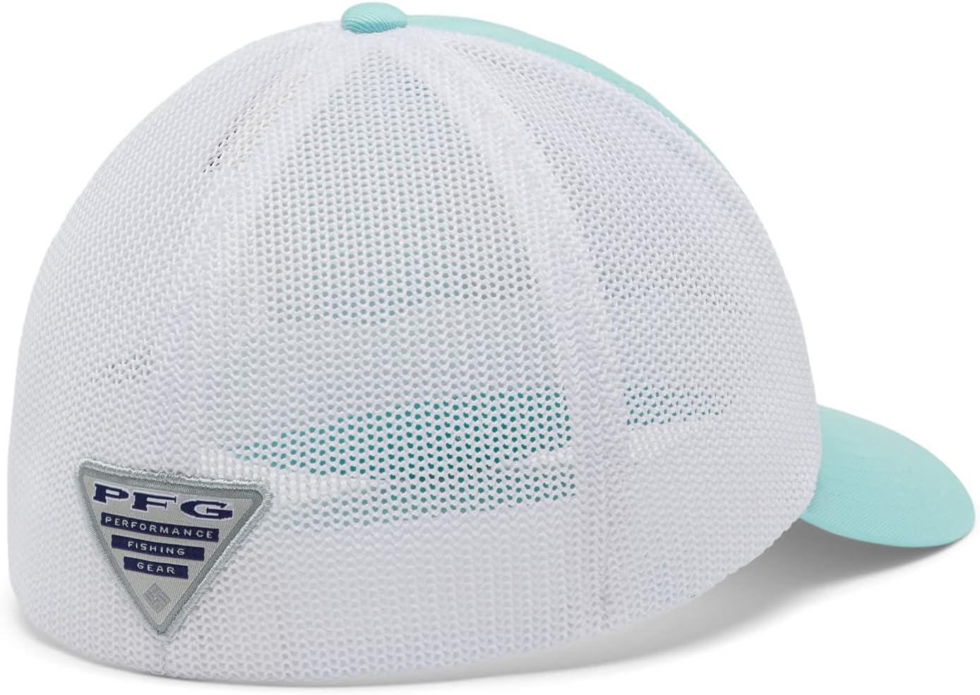 imageColumbia Unisex Adult PFG Logo Mesh Ball CapGulf StreamWhiteFl Fish Flag