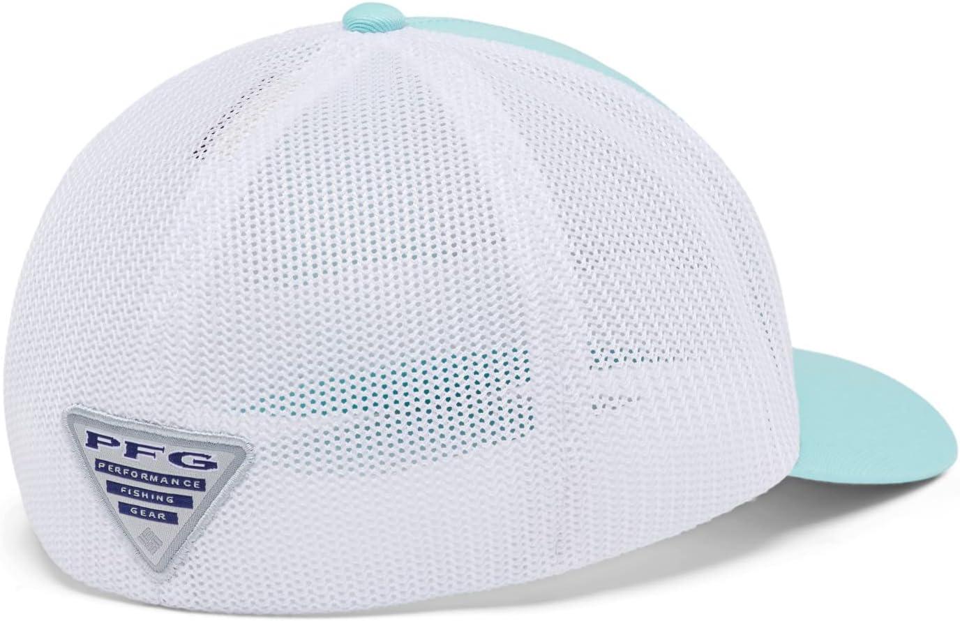 imageColumbia Unisex Adult PFG Logo Mesh Ball CapGulf StreamWhiteFl Fish Flag