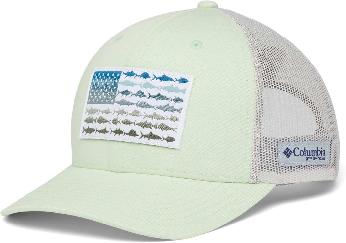 imageColumbia Unisex Adult PFG Logo Mesh Ball CapLight LimeNimbus Grey