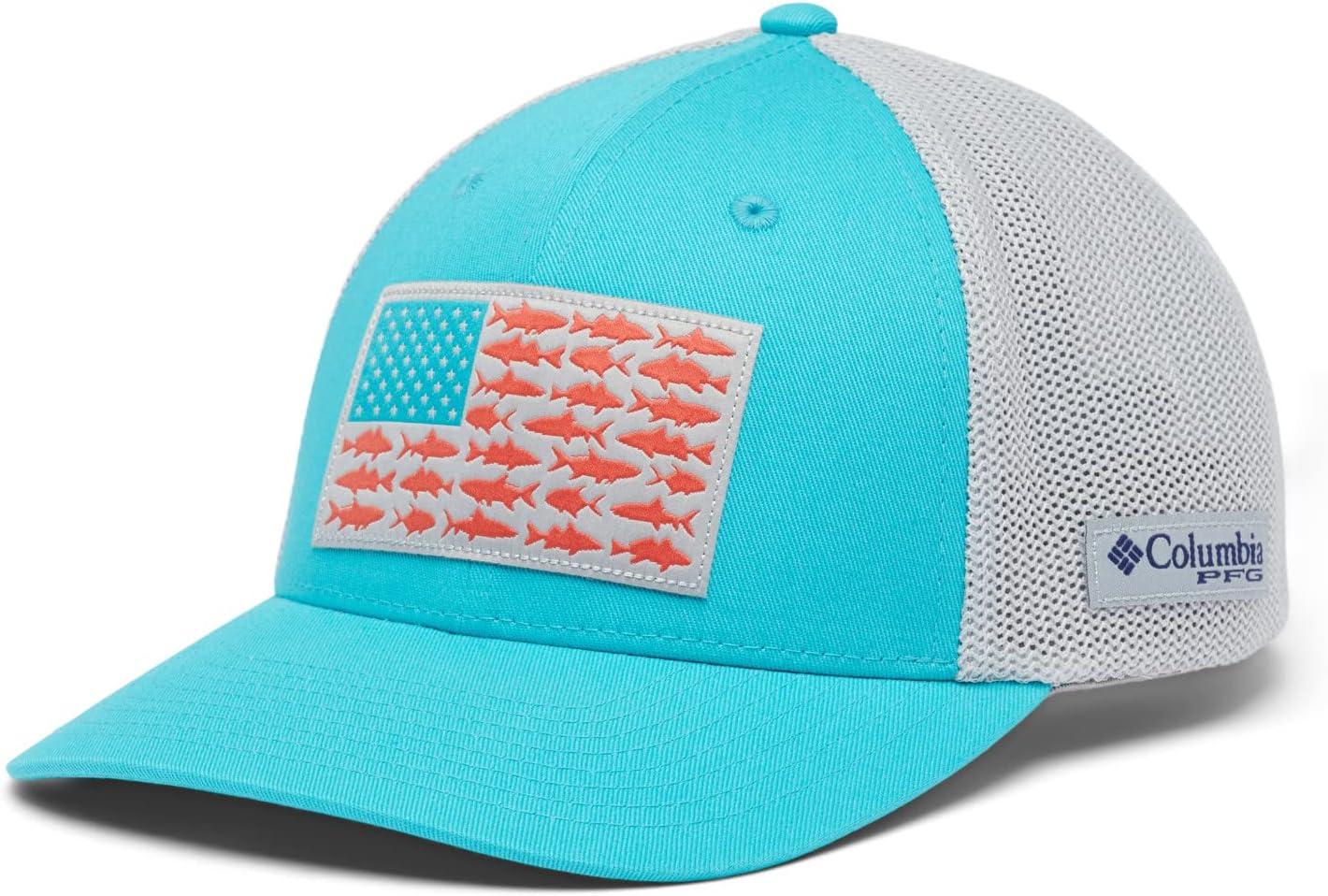imageColumbia Unisex Adult PFG Logo Mesh Ball CapOcean TealInshore Slam Flag