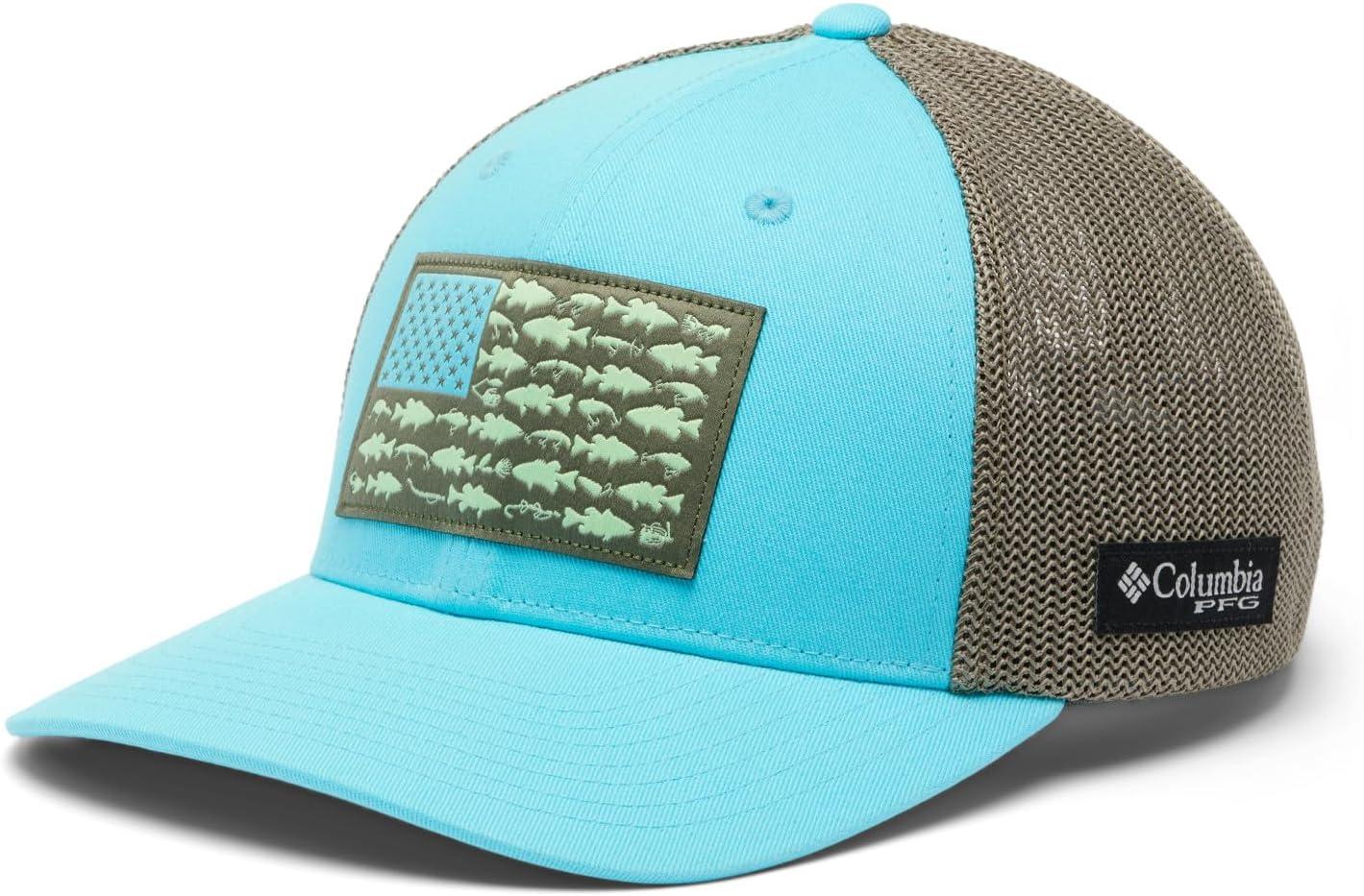 imageColumbia Unisex Adult PFG Logo Mesh Ball CapOpal BlueCypressBass Flag