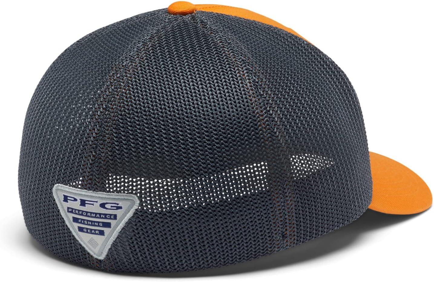 imageColumbia Unisex Adult PFG Logo Mesh Ball CapOrange BlastCity GreyTrout Flag