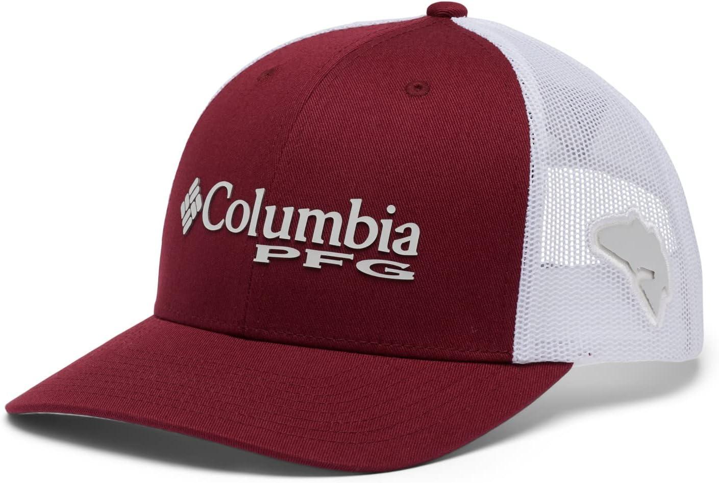 imageColumbia Unisex Adult PFG Logo Mesh Ball CapRed JasperCool GreyRedfish