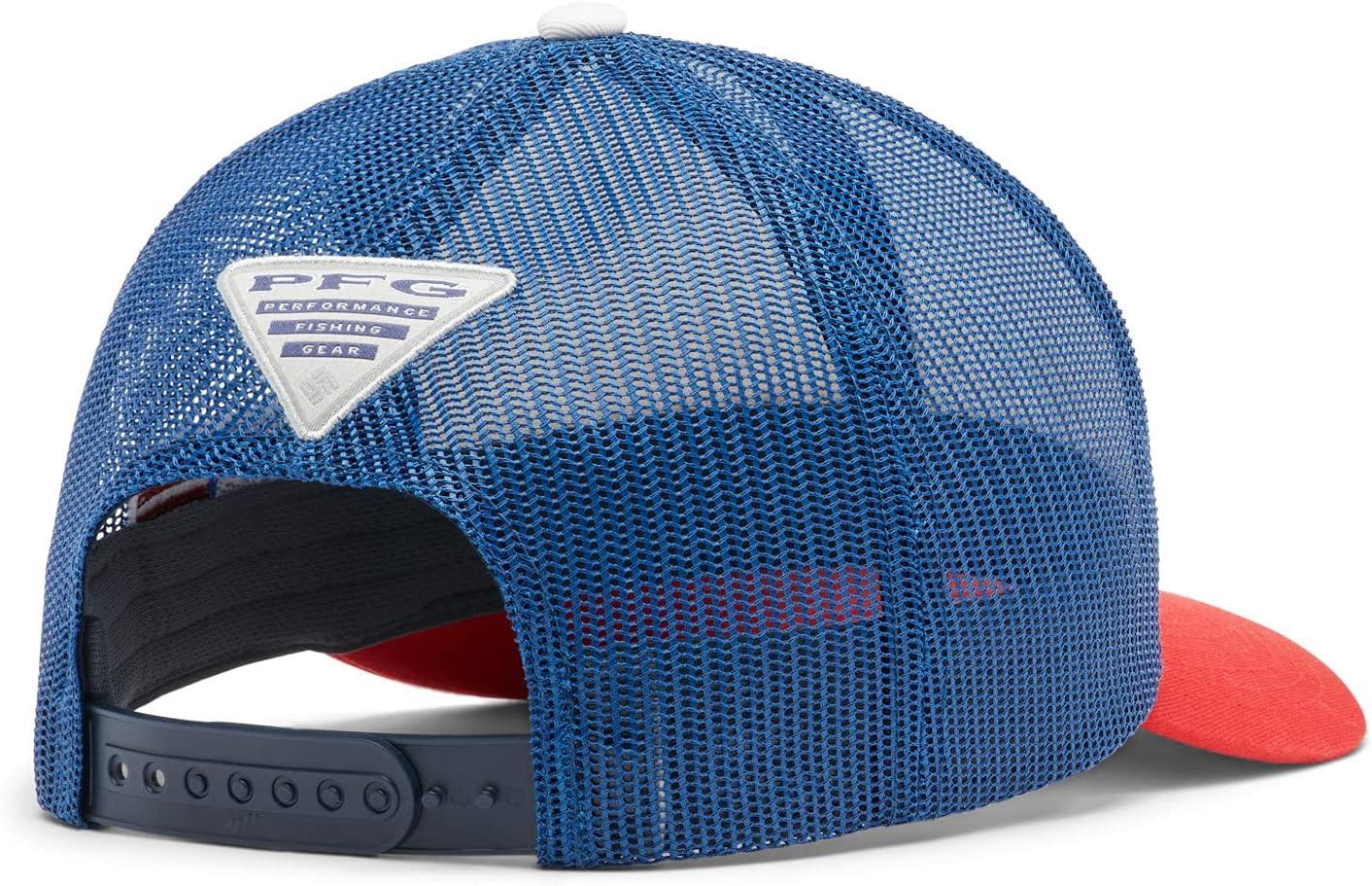 imageColumbia Unisex Adult PFG Logo Mesh Ball CapRed Spark Us Flag
