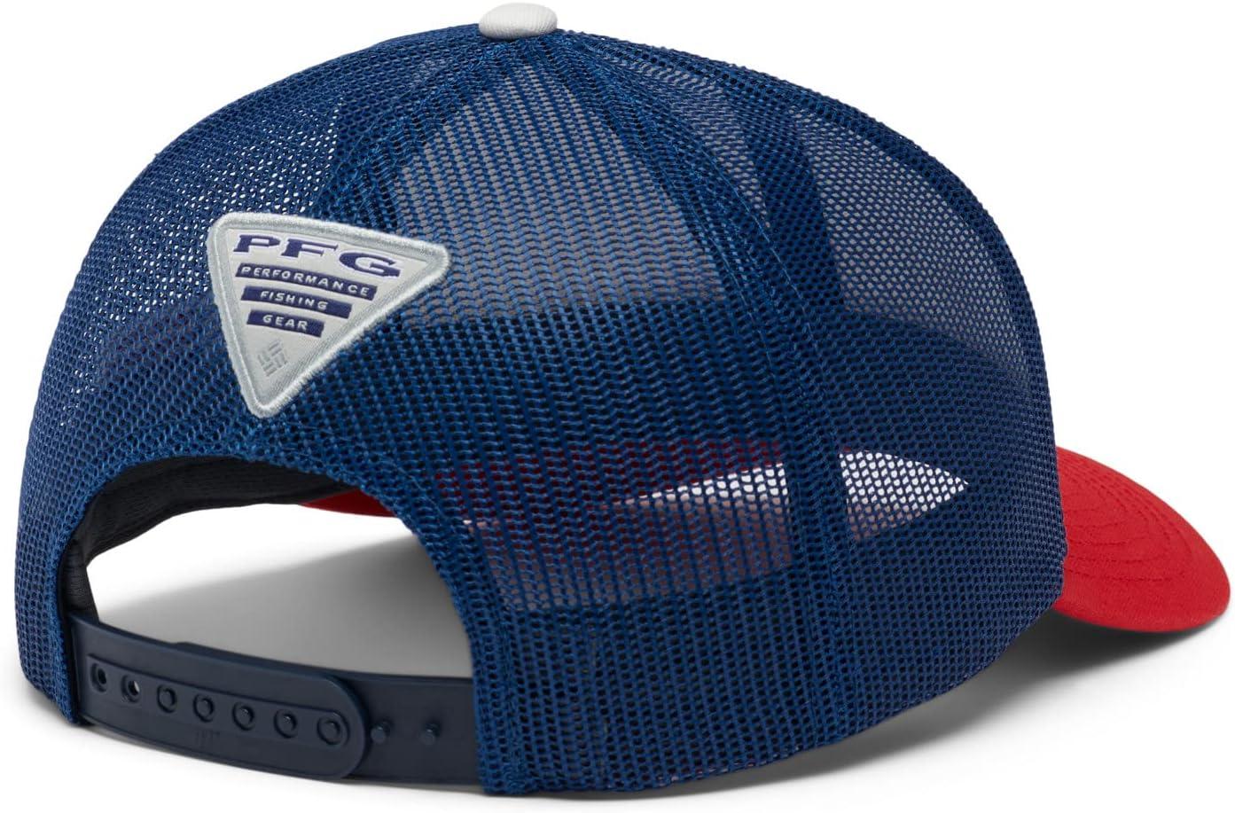 imageColumbia Unisex Adult PFG Logo Mesh Ball CapRed Spark Us Flag